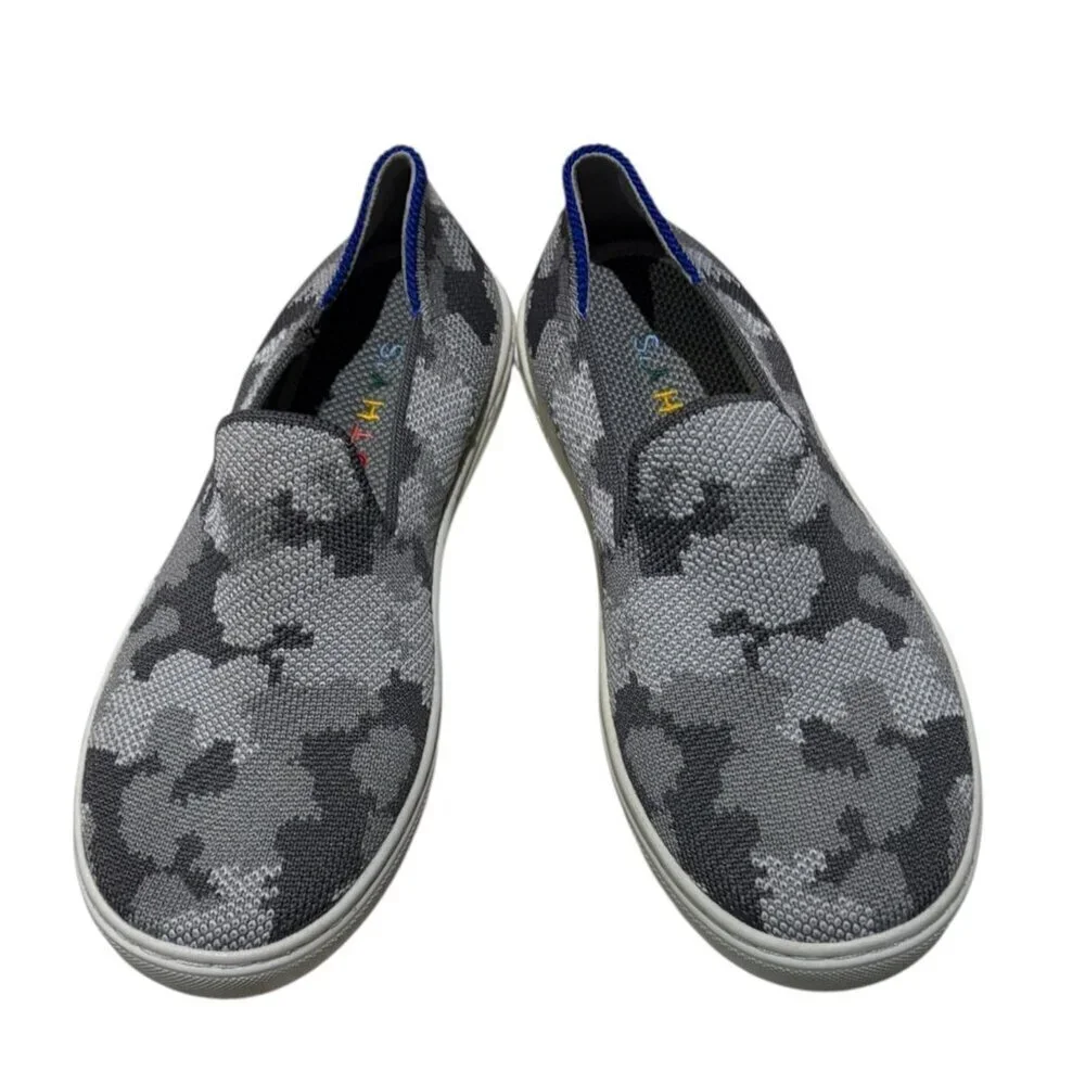Rothy's Toddler Kids Gray Camo Slip on Sneakers Size 1 Shoes Unisex Boys Girls